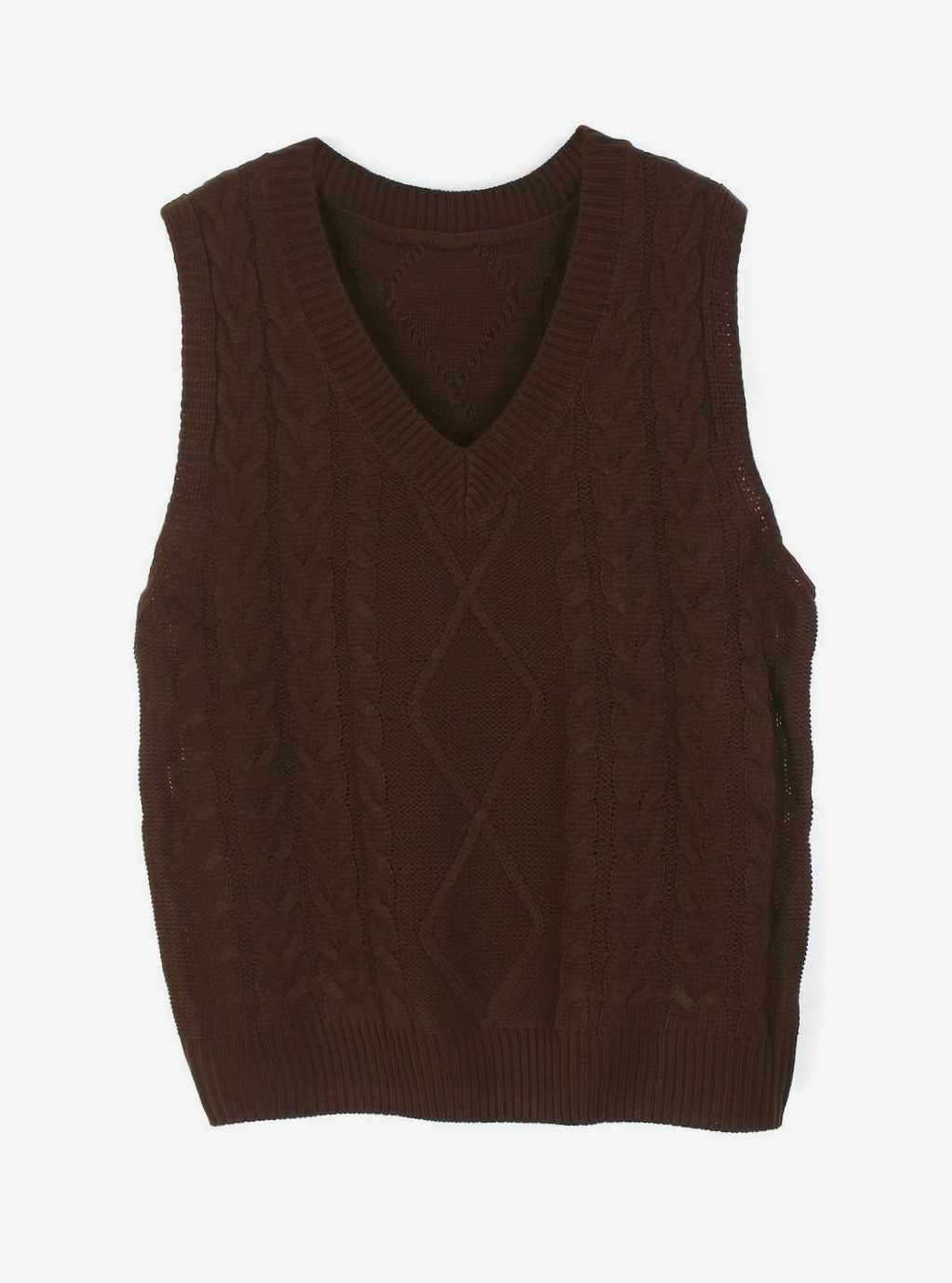 Cable Knit Sweater V Neck Relaxed Fit Stretch Pullover Jumper | Isadora