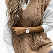Grace | Women's Cable-Knit V-Neck Sweater Vest Relaxed Layering Pullover for Everyday