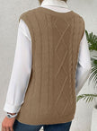 Grace | Women's Cable-Knit V-Neck Sweater Vest Relaxed Layering Pullover for Everyday
