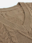 Grace | Women's Cable-Knit V-Neck Sweater Vest Relaxed Layering Pullover for Everyday