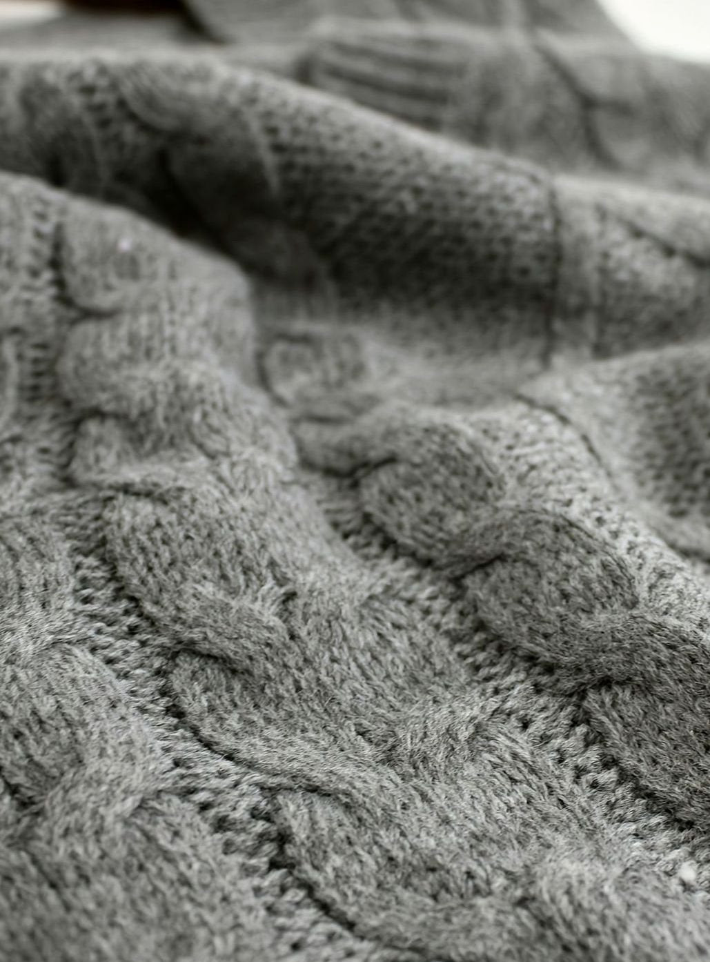 Cable Knit Sweater V Neck Relaxed Fit Stretch Pullover Jumper | Isadora