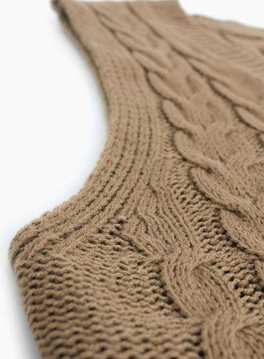 Grace | Women's Cable-Knit V-Neck Sweater Vest Relaxed Layering Pullover for Everyday