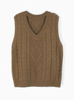 Grace | Women's Cable-Knit V-Neck Sweater Vest Relaxed Layering Pullover for Everyday