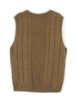 Grace | Women's Cable-Knit V-Neck Sweater Vest Relaxed Layering Pullover for Everyday