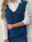 Grace | Women's Cable-Knit V-Neck Sweater Vest Relaxed Layering Pullover for Everyday