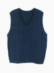 Grace | Women's Cable-Knit V-Neck Sweater Vest Relaxed Layering Pullover for Everyday