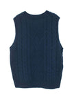 Grace | Women's Cable-Knit V-Neck Sweater Vest Relaxed Layering Pullover for Everyday