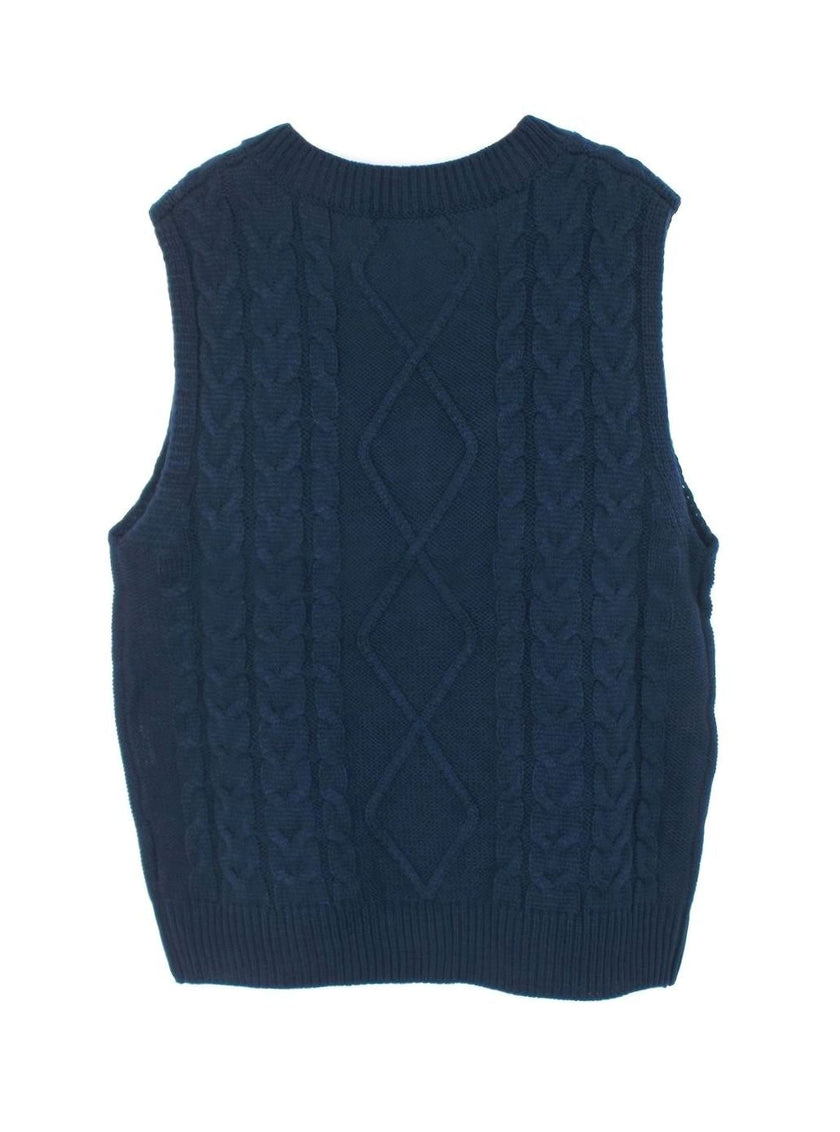 Grace | Women's Cable-Knit V-Neck Sweater Vest Relaxed Layering Pullover for Everyday