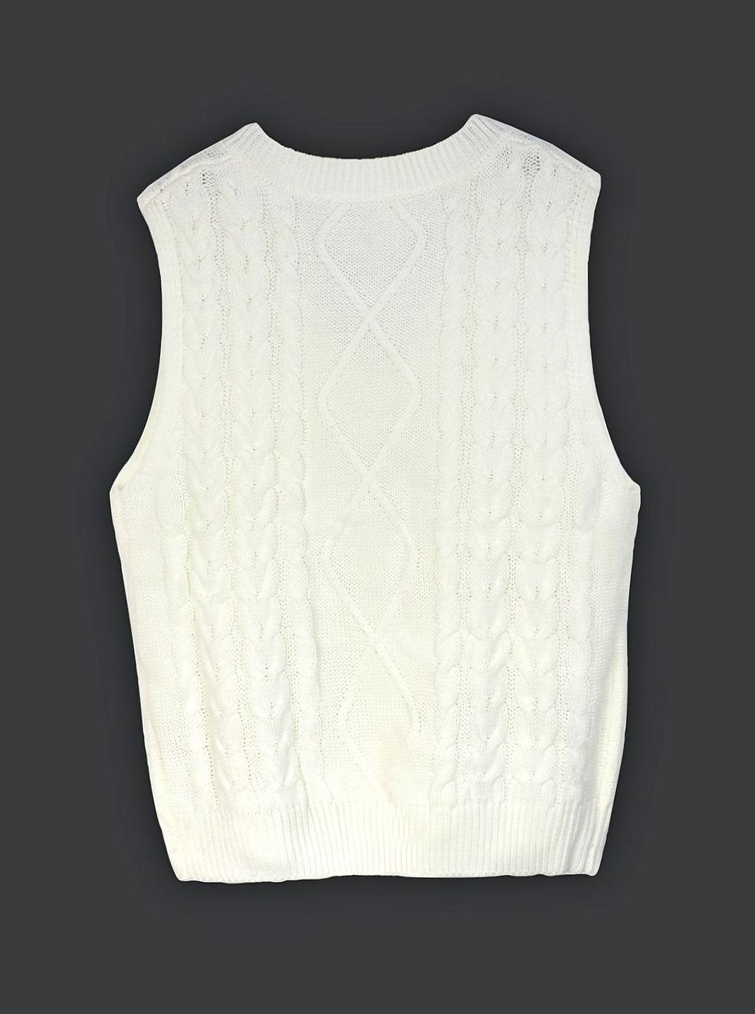 Cable Knit Sweater V Neck Relaxed Fit Stretch Pullover Jumper | Isadora
