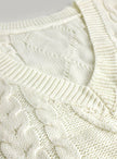 Grace | Women's Cable-Knit V-Neck Sweater Vest Relaxed Layering Pullover for Everyday