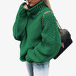 Jill | Women's Cardigan Oversized Chunky Knit Turtleneck Sweater with Ribbed for Layering
