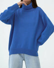 Sanne | Women's Cardigan Oversized Turtleneck Ribbed Knit Pullover Sweater for Layering
