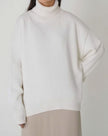 Sanne | Women's Cardigan Oversized Turtleneck Ribbed Knit Pullover Sweater for Layering
