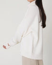 Sanne | Women's Cardigan Oversized Turtleneck Ribbed Knit Pullover Sweater for Layering