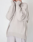 Sanne | Women's Cardigan Oversized Turtleneck Ribbed Knit Pullover Sweater for Layering