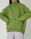 Sanne | Women's Cardigan Oversized Turtleneck Ribbed Knit Pullover Sweater for Layering