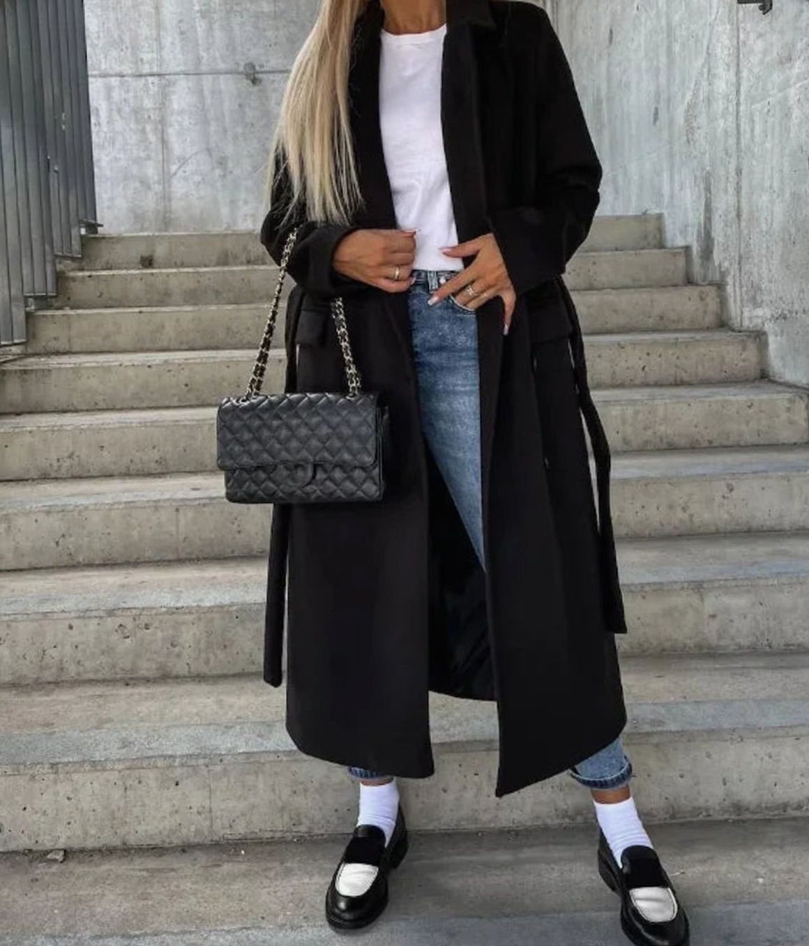 Double-Breasted Long Trench Coat Classic Fit for Women | Thirza