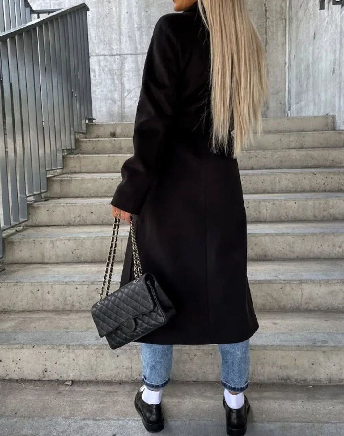 Double-Breasted Long Trench Coat Classic Fit for Women | Thirza