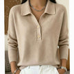 Evelyn | Women's Collared Button-Placket Long-Sleeve Knit Pullover Sweater with Polo-Collar for Everyday