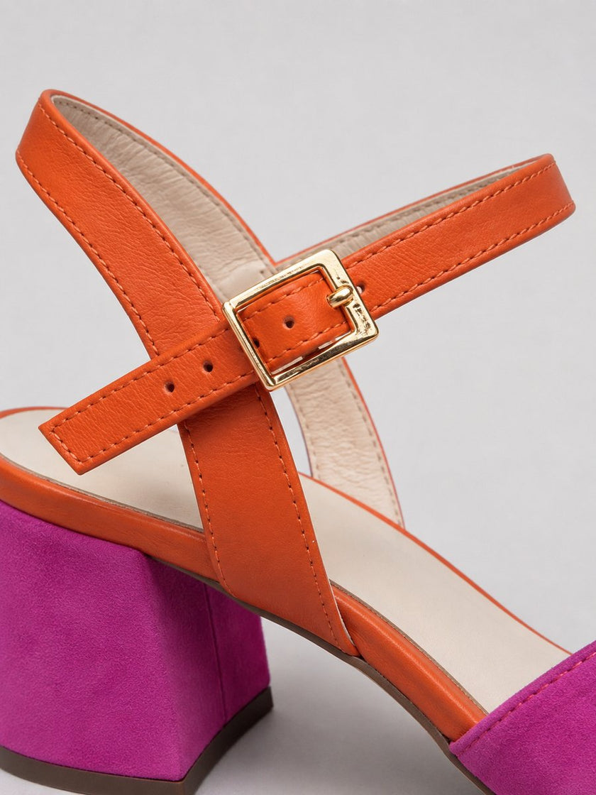Eleanor | Women's Color Block Open-Toe Block Heel Sandals