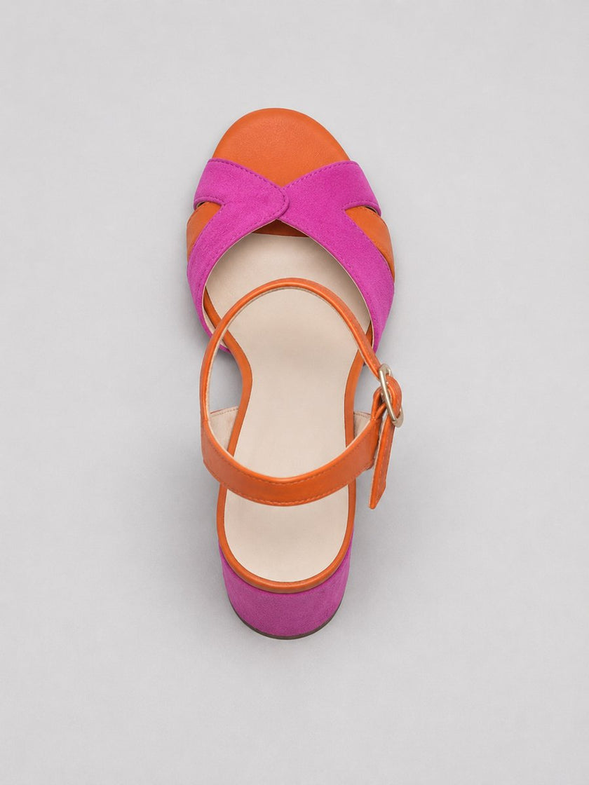 Eleanor | Women's Color Block Open-Toe Block Heel Sandals