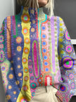 Charlotte | Women's Colourful Abstract Knit Turtleneck Sweater with Chunky for Winter