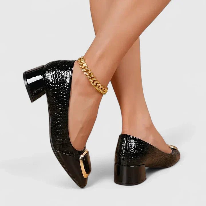 Scarlett | Women's Comfortable Block Heel Loafers with Chain Detail