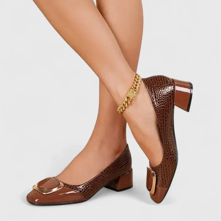Scarlett | Women's Comfortable Block Heel Loafers with Chain Detail