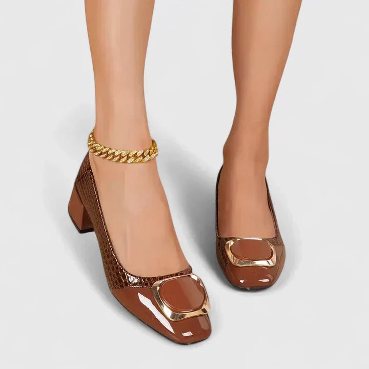 Scarlett | Women's Comfortable Block Heel Loafers with Chain Detail