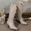 Cowboy Boots Embroidered Knee High Pointed Toe Block Heel Cowgirl Western Boots | Rikke