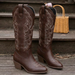 Cowboy Boots Embroidered Knee High Pointed Toe Block Heel Cowgirl Western Boots | Rikke