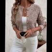 Charlotte | Women's Cropped Ribbed Button-Front Cardigan Knit Sweater with Cozy for Layering