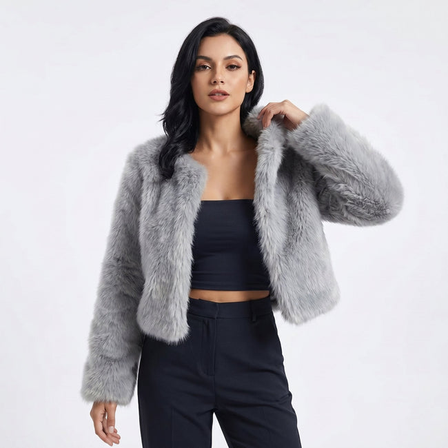 Layla | Cropped Faux Fur Coat for Women
