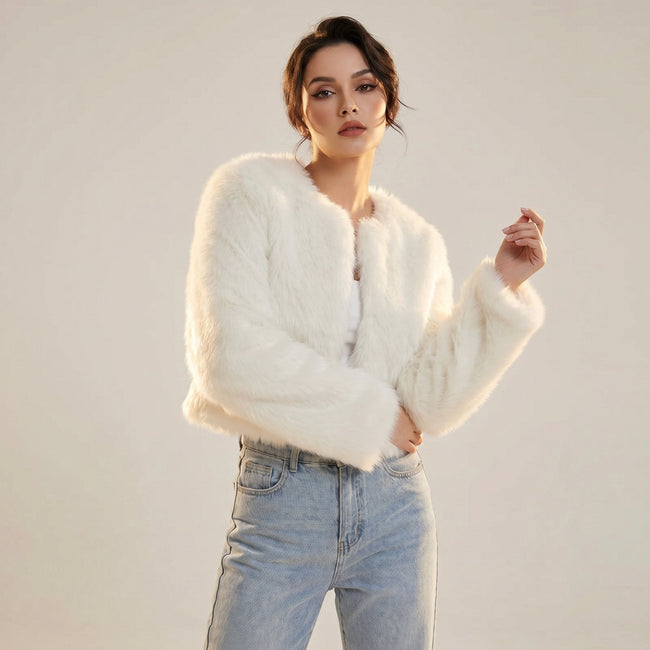 Layla | Cropped Faux Fur Coat for Women