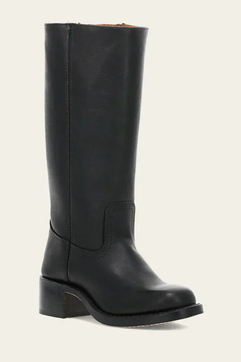 Charlotte | Women's Dark Brown Leather Knee-High Block-Heel Boots