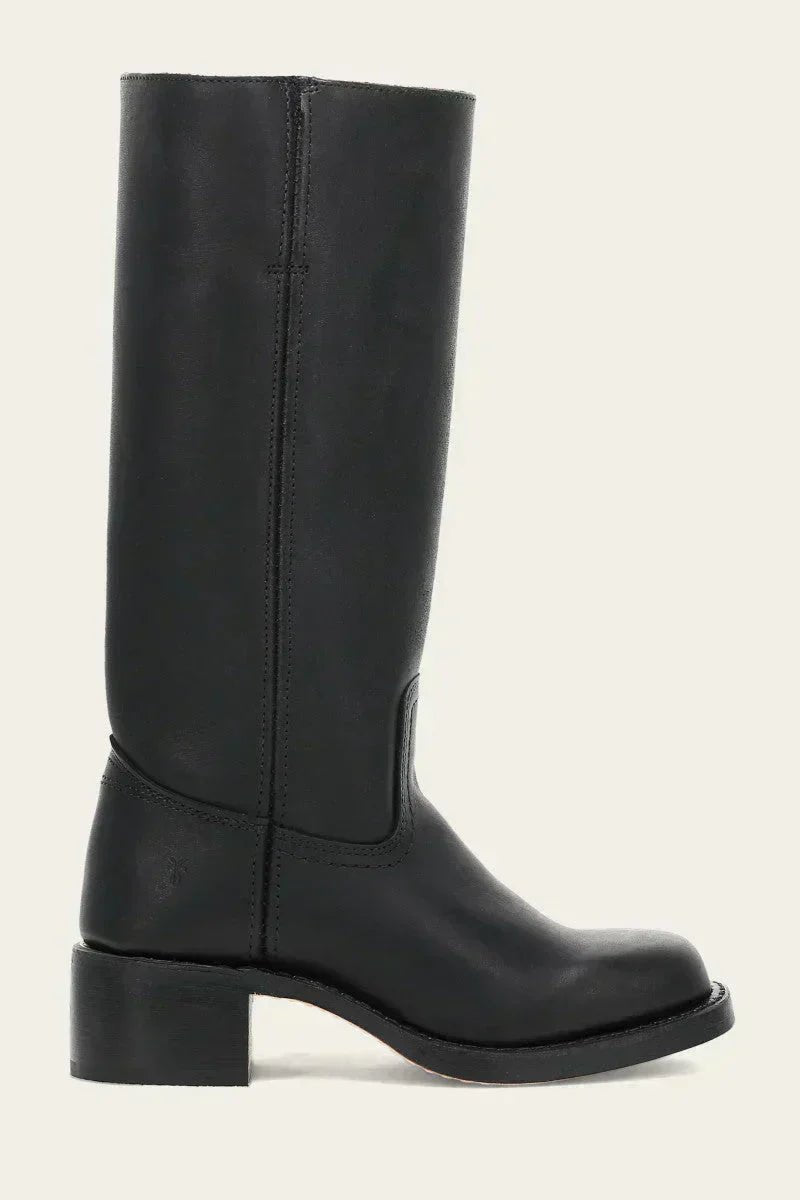 Charlotte | Women's Dark Brown Leather Knee-High Block-Heel Boots