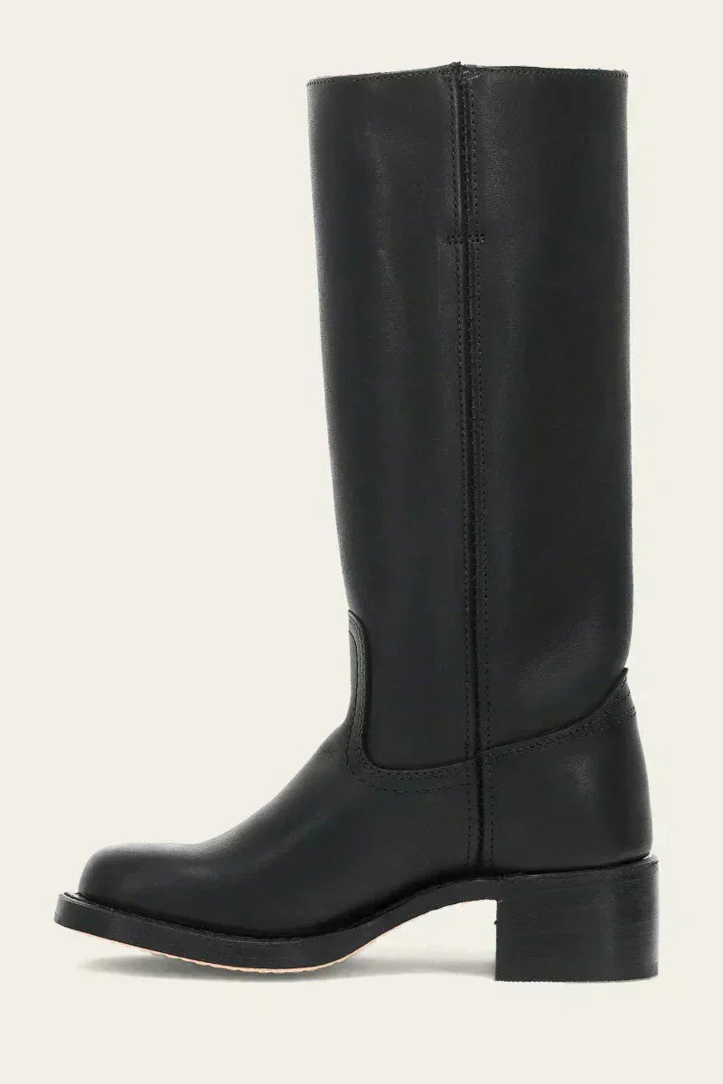 Charlotte | Women's Dark Brown Leather Knee-High Block-Heel Boots
