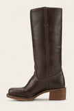 Charlotte | Women's Dark Brown Leather Knee-High Block-Heel Boots