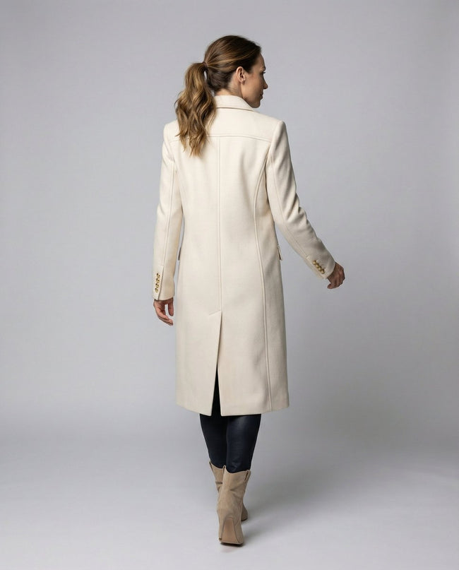 Violet | Long Double-Breasted Wool Coat for Women