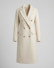 Midi Overcoat Women Double-Breasted Long Sleeve Tailored