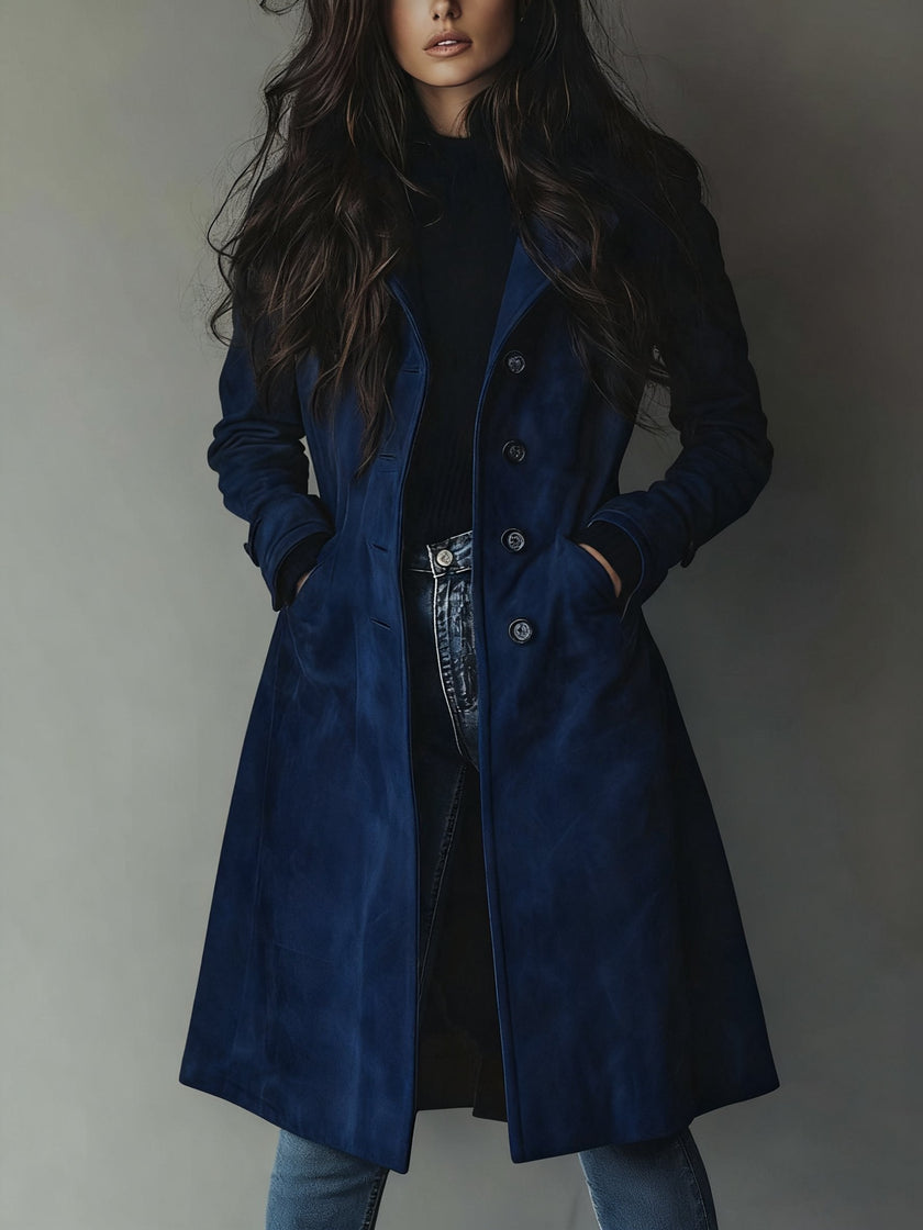 Trench Coat Women Double-Breasted Classic Vintage Style