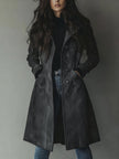 Trench Coat Women Double-Breasted Classic Vintage Style