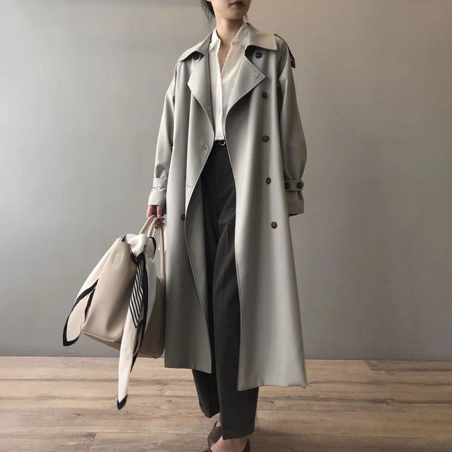 Poppy | Long Double-Breasted Trench Coat for Women