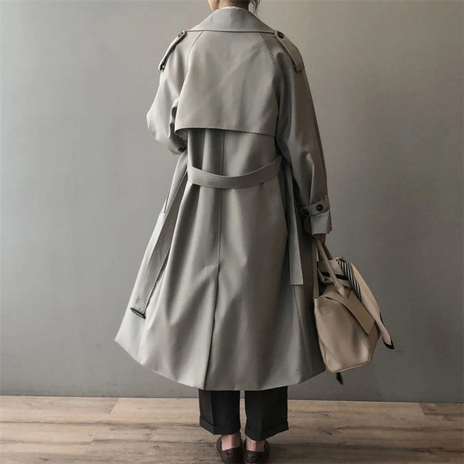 Poppy | Long Double-Breasted Trench Coat for Women