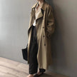 Trench Coat Women Double-Breasted Water-Repellent Long Belted