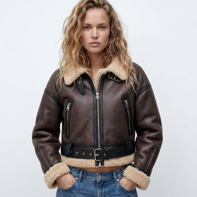 Millie | Shearling Teddy Bomber Jacket for Women