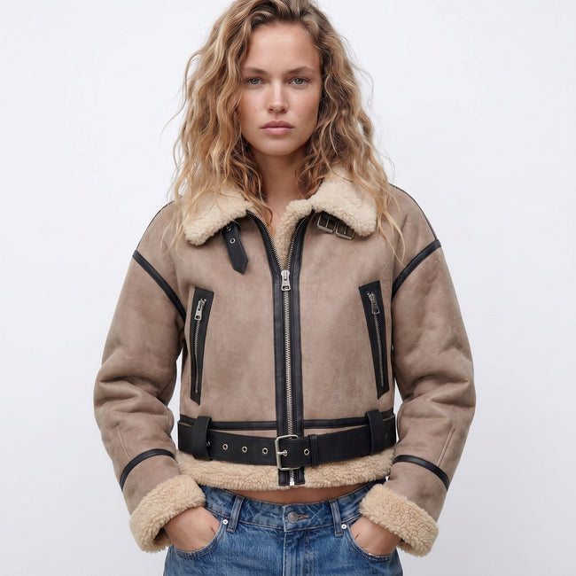 Millie | Shearling Teddy Bomber Jacket for Women