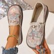 Grace | Women's Embroidered Floral Pearl-Detail Slip-On Loafers