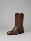 Harper | Women's Embroidered Leather Pull-On Western Ankle Boots