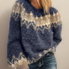 Emma | Women's Fair Isle Jacquard Pullover Knit Sweater with Nordic for Winter